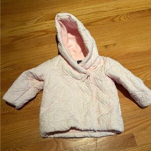 GAP Kids Pink Puffer Jacket. Fleece inside. Embroidered snowflake design. EUC